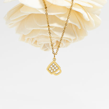 18K Gold PVD Stainless Steel Coffee Cup Charm