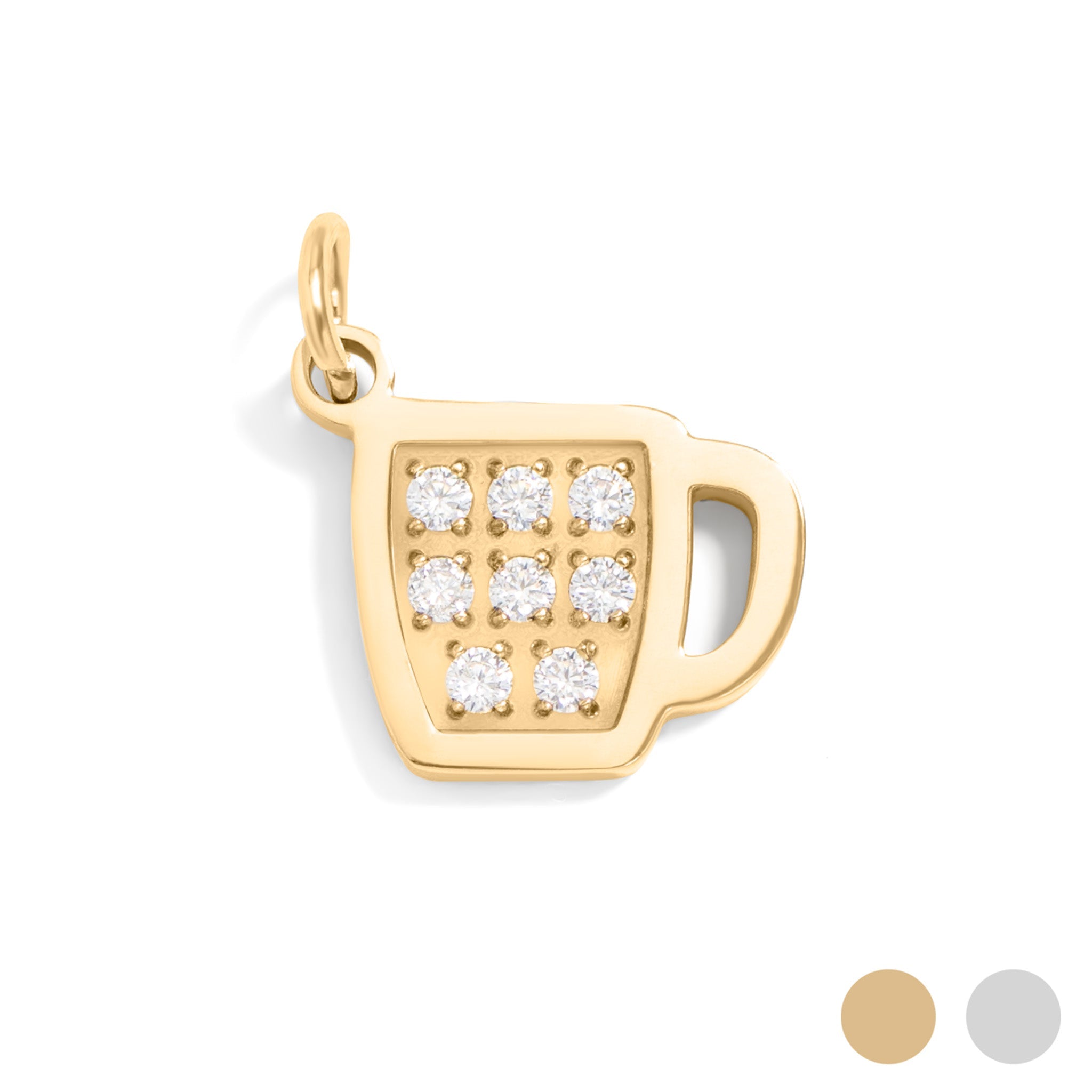 18K Gold PVD Stainless Steel Coffee Cup Charm