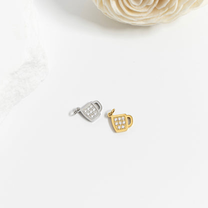 18K Gold PVD Stainless Steel Coffee Cup Charm