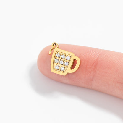18K Gold PVD Stainless Steel Coffee Cup Charm