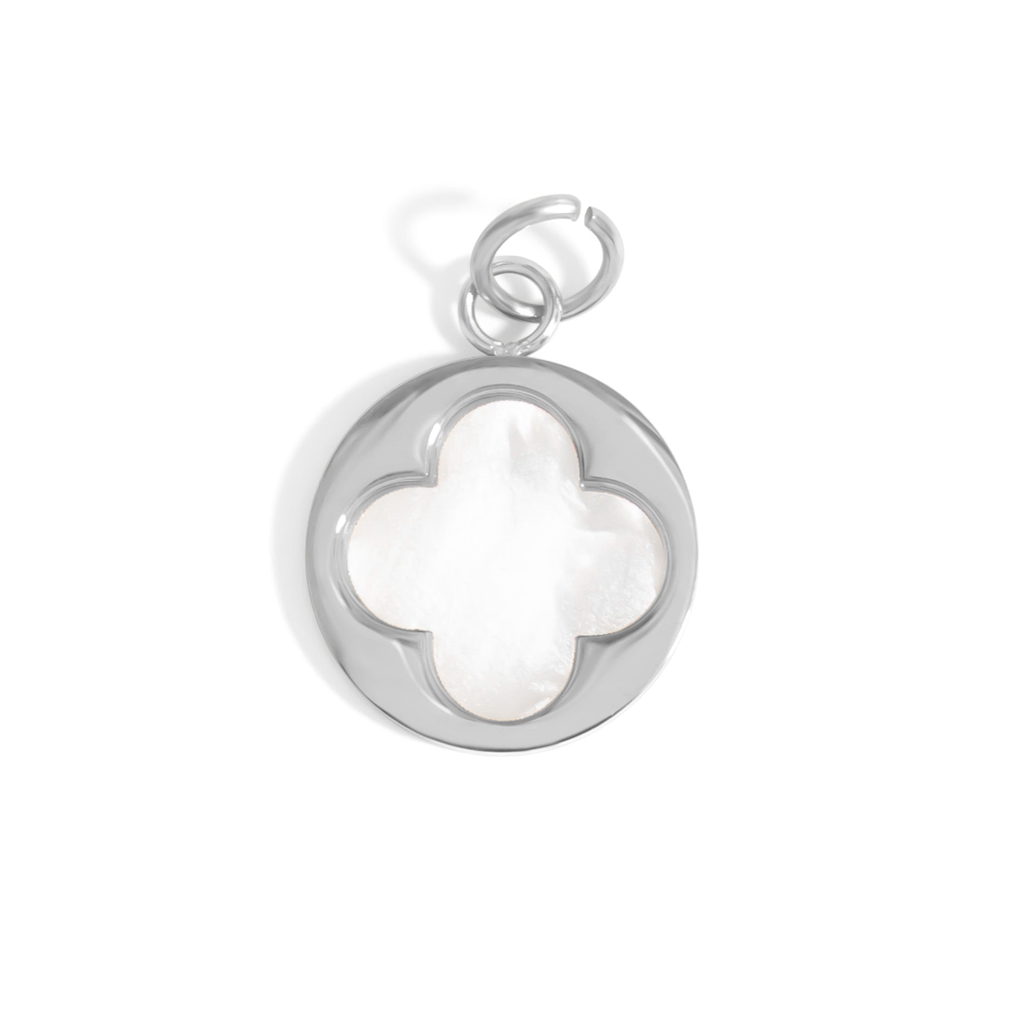 18K Gold PVD Stainless Pearl Floral Charm