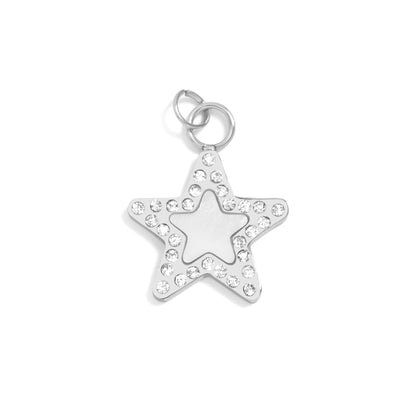 18K Gold PVD Stainless Steel Pearl Star Charm