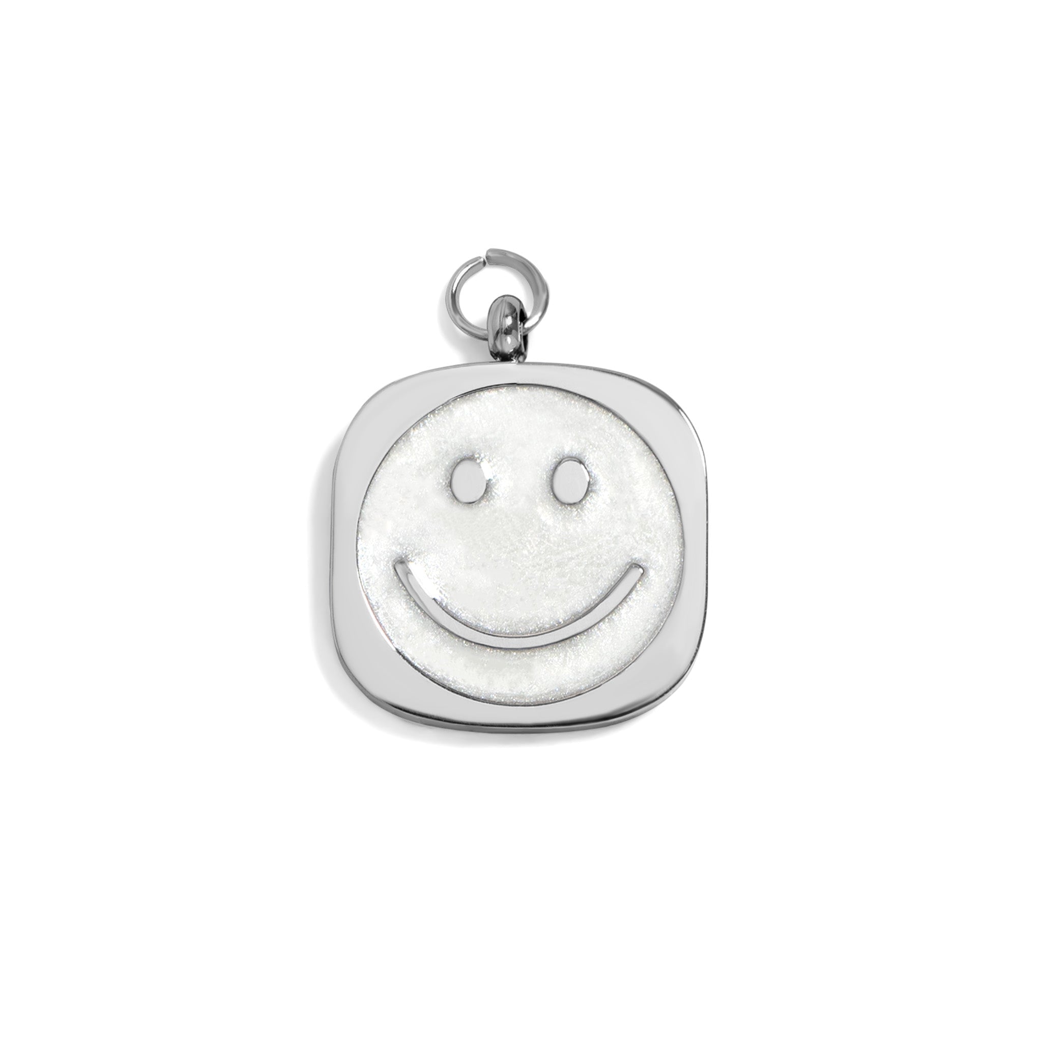18K Gold PVD Stainless Steel Pearl Smiley Charm
