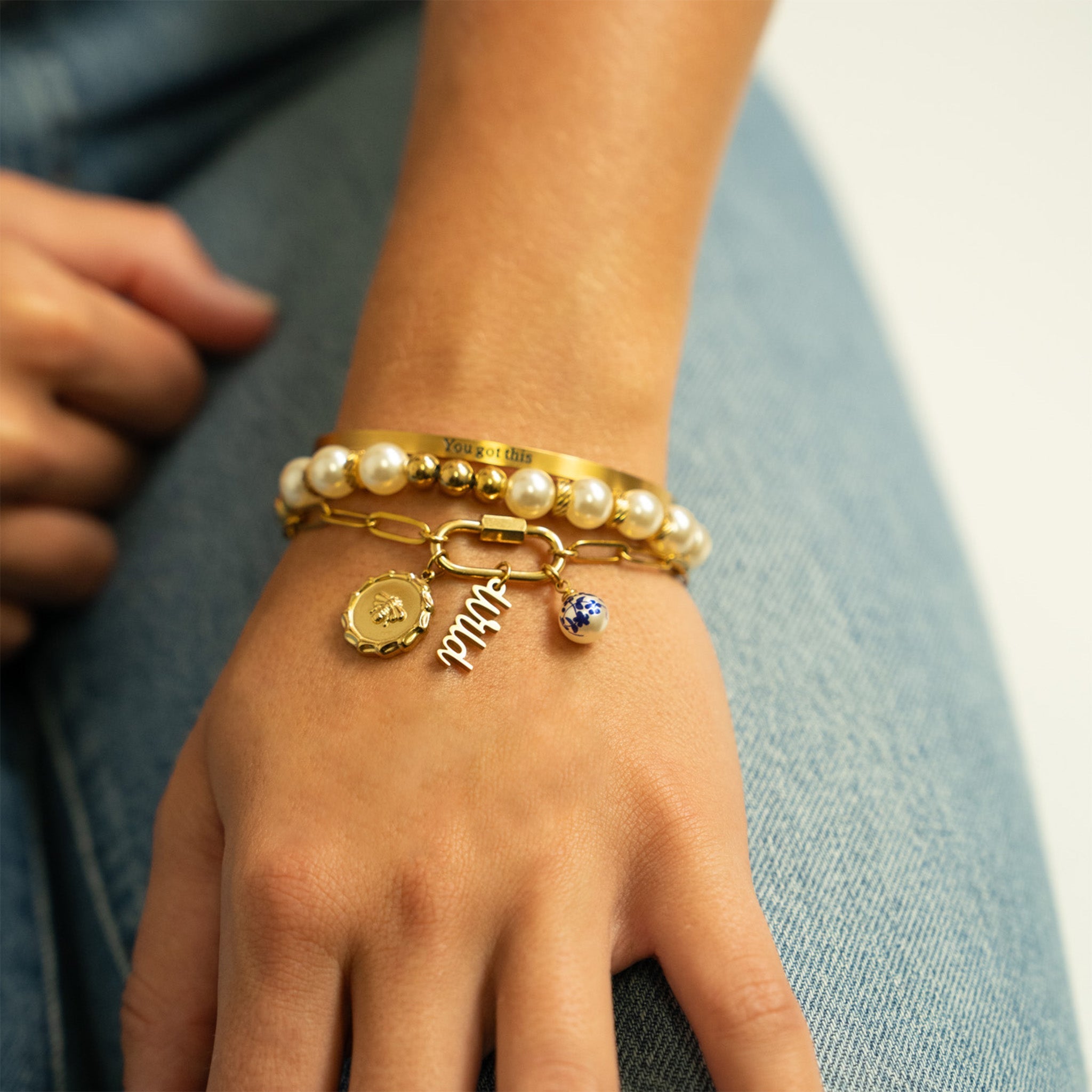 18K Gold PVD Stainless Steel Wild Charm