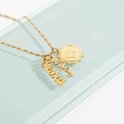 18K Gold PVD Stainless Steel Blessed Charm