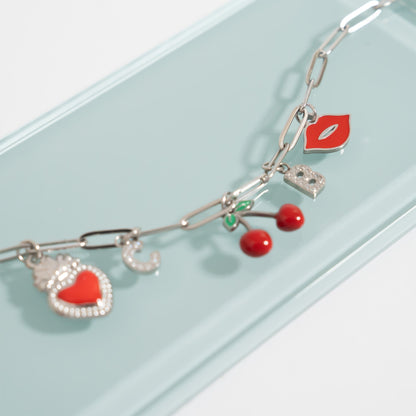 18K Gold PVD Stainless Steel Lips Charm