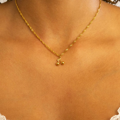 18K Gold PVD Stainless Steel Cherry Charm