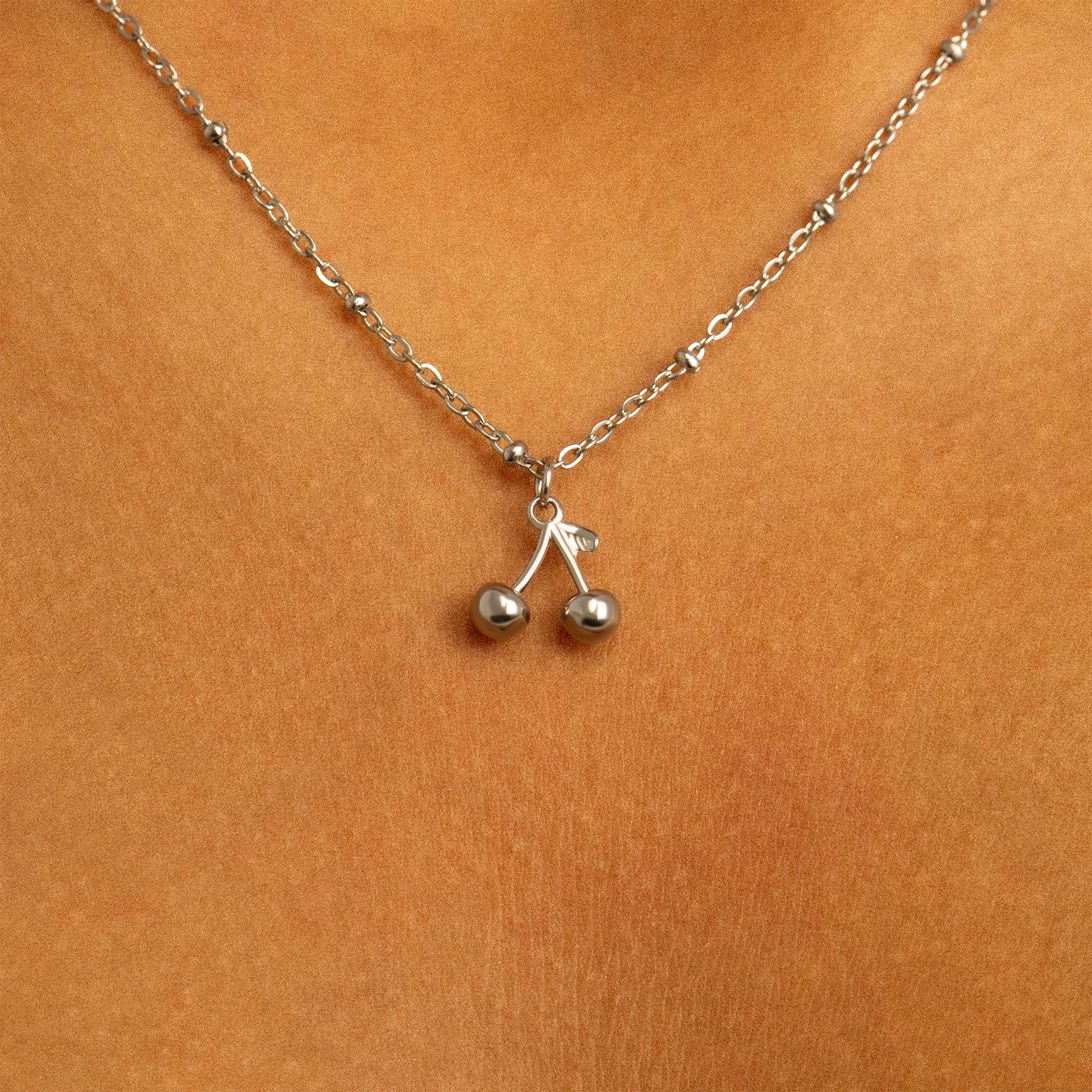 18K Gold PVD Stainless Steel Cherry Charm
