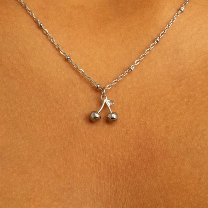 18K Gold PVD Stainless Steel Cherry Charm