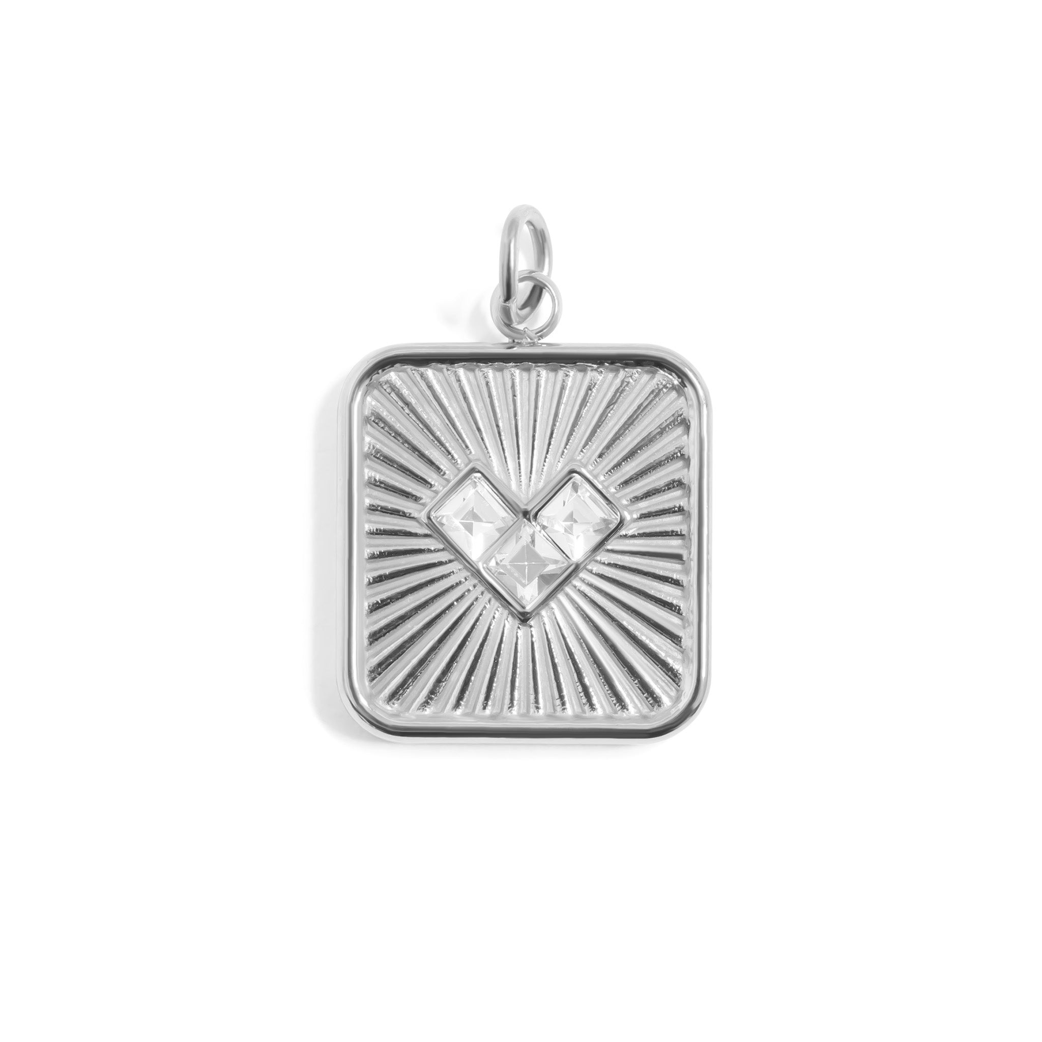 18K Gold PVD Stainless Steel Stone Heart Pendant
