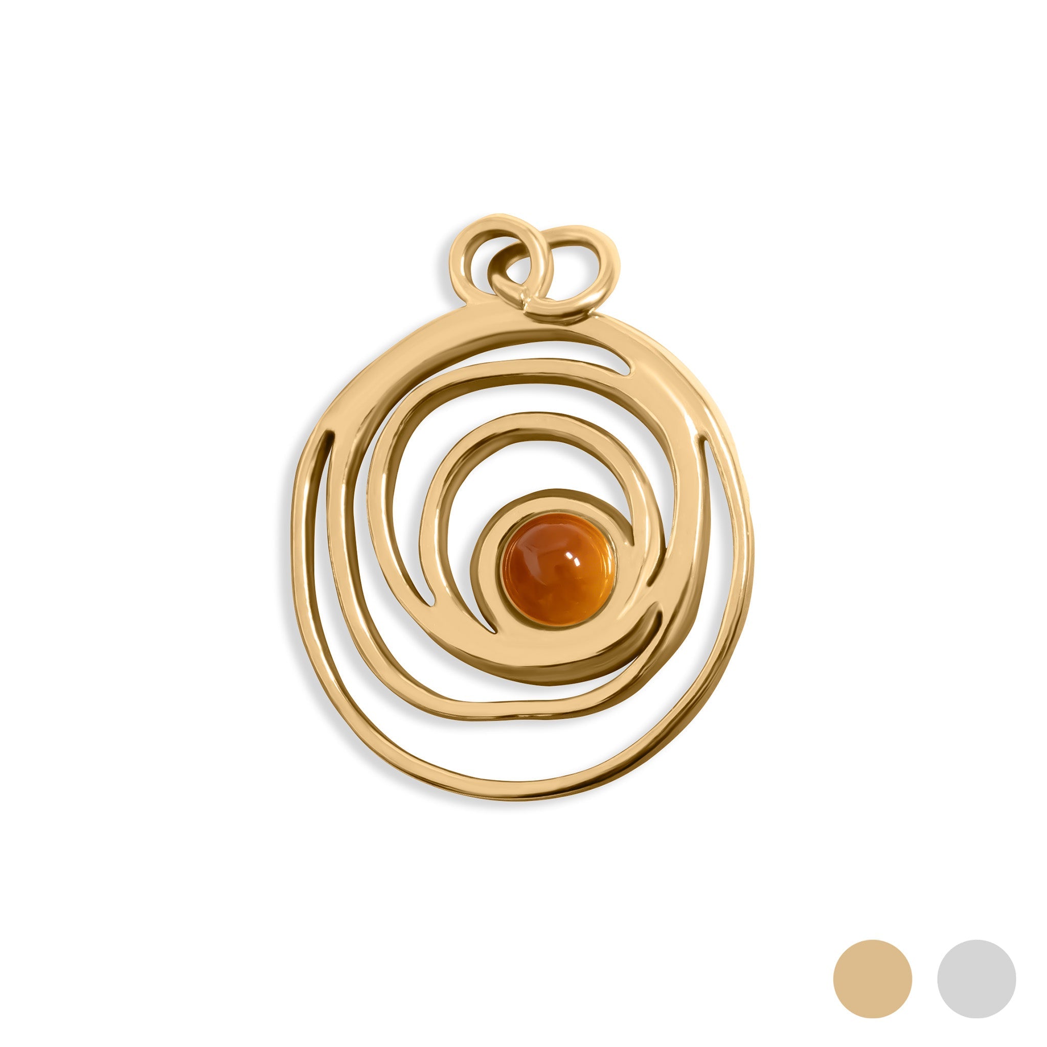 18K Gold PVD Stainless Steel Swirl Charm