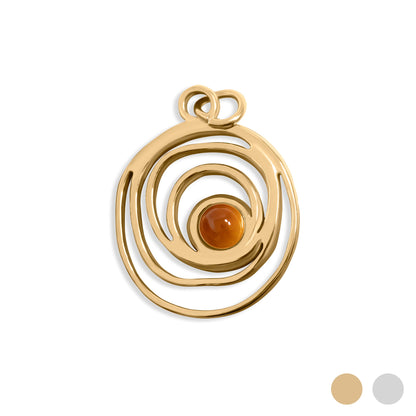 18K Gold PVD Stainless Steel Swirl Charm