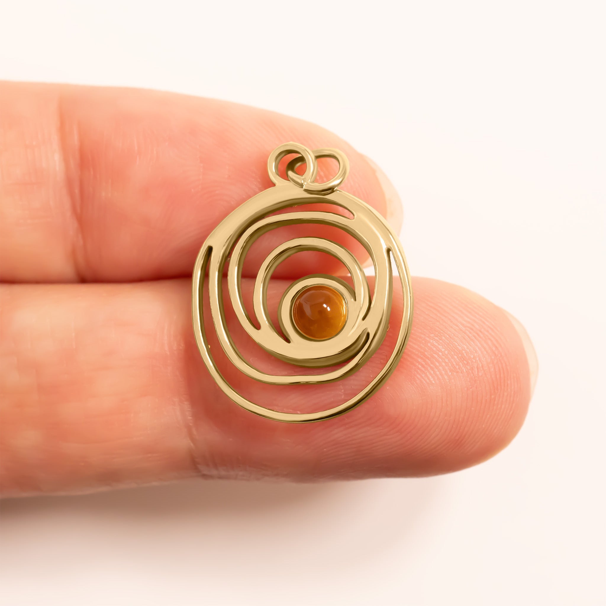 18K Gold PVD Stainless Steel Swirl Charm