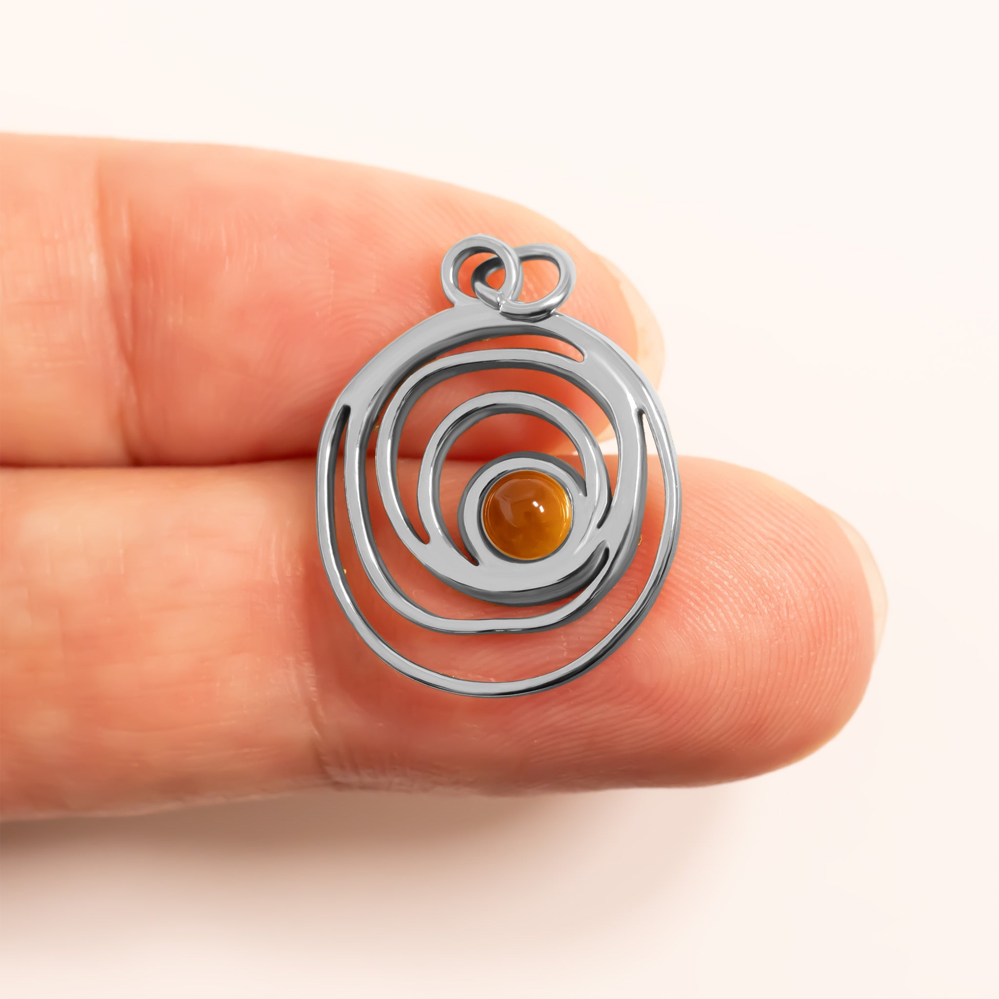 18K Gold PVD Stainless Steel Swirl Charm