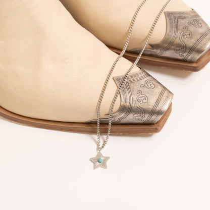 18K Gold PVD Stainless Steel Turquoise Star Charm