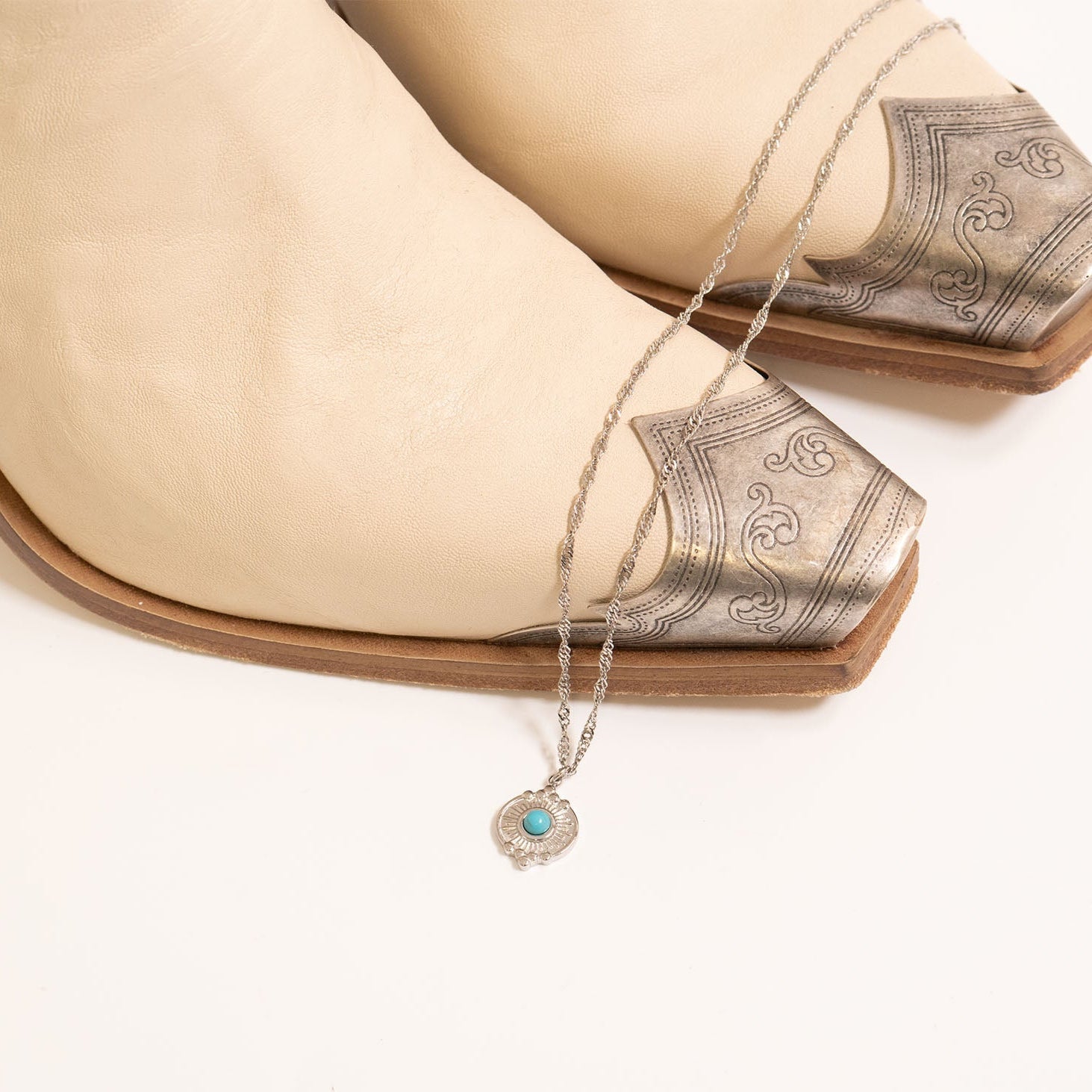 18K Gold PVD Stainless Steel Turquoise Oval Charm