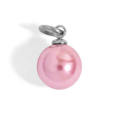 18K Gold PVD Stainless Steel Pink Pearl Charm