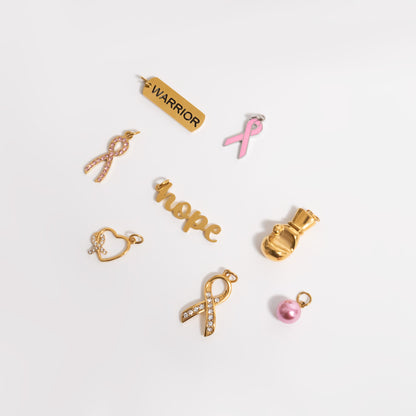 18K Gold PVD Stainless Steel Pink Pearl Charm