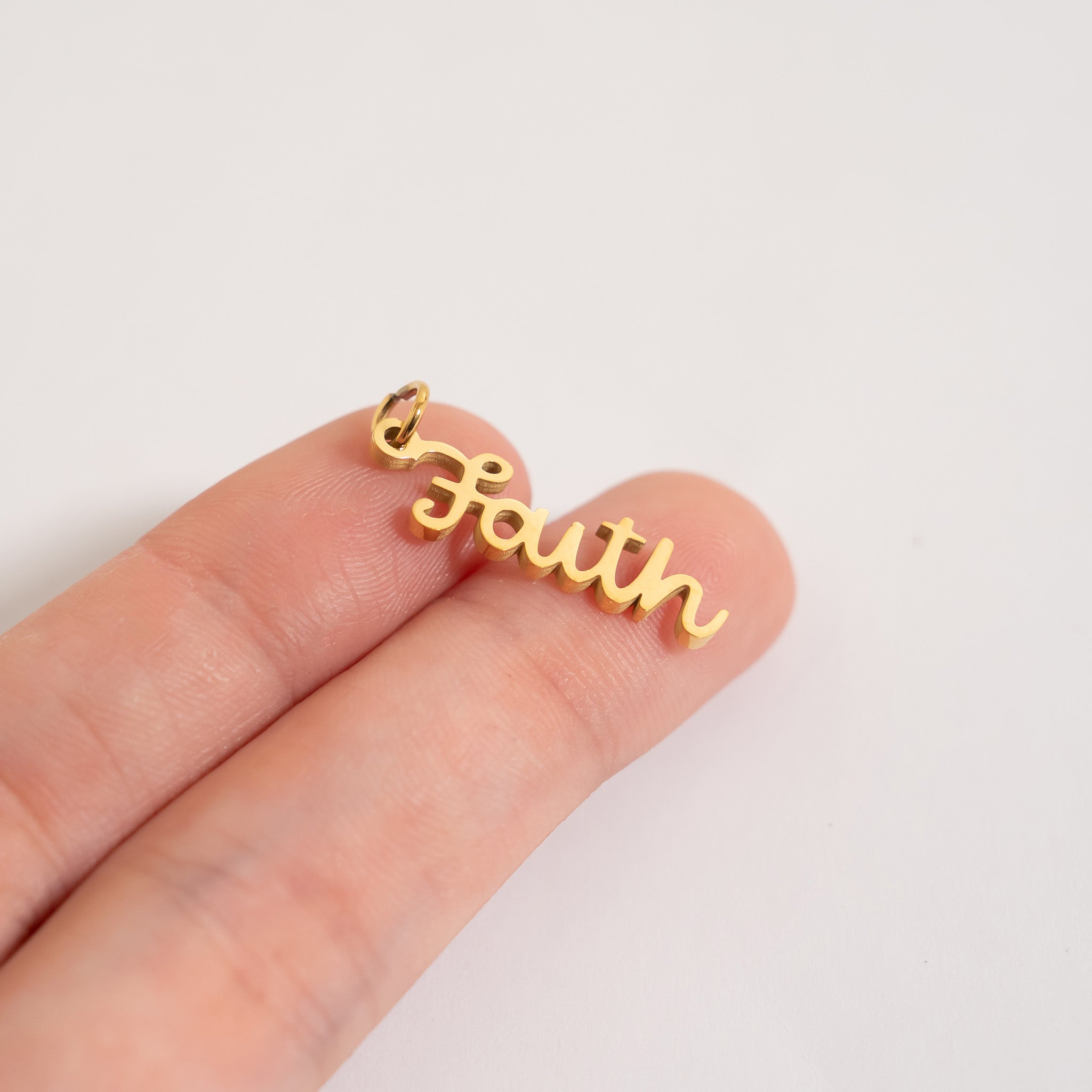18K Gold PVD Stainless Steel Faith Charm