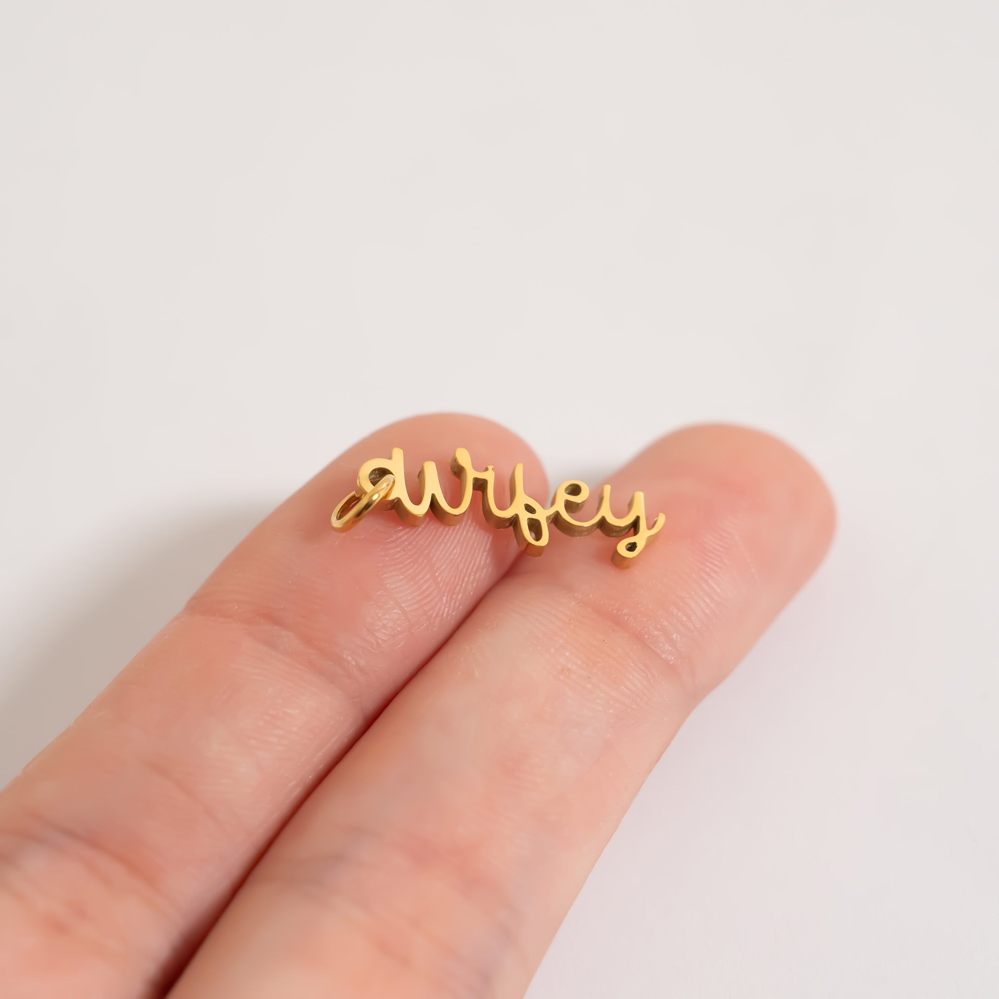 18K Gold PVD Stainless Steel Wifey Charm