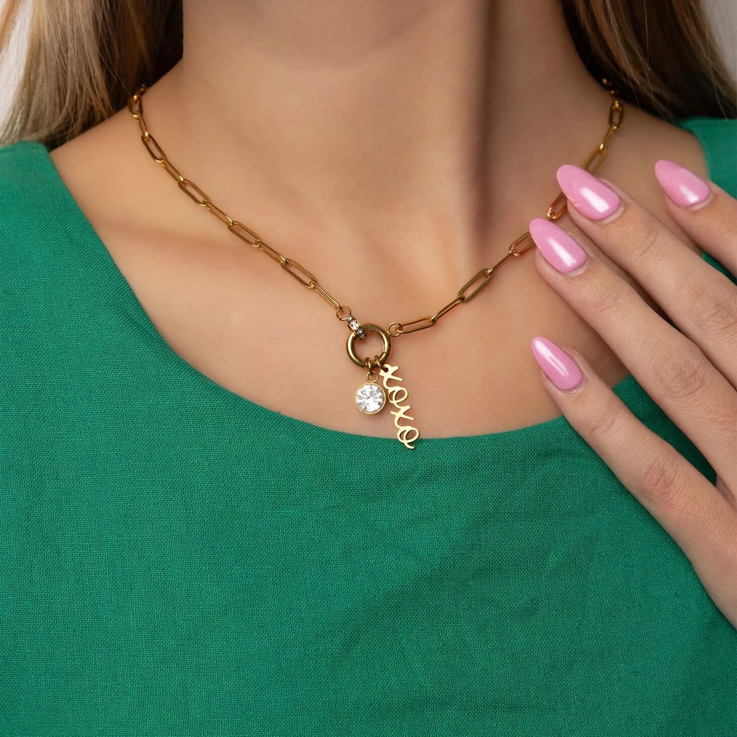 18K Gold PVD Stainless Steel XOXO Charm