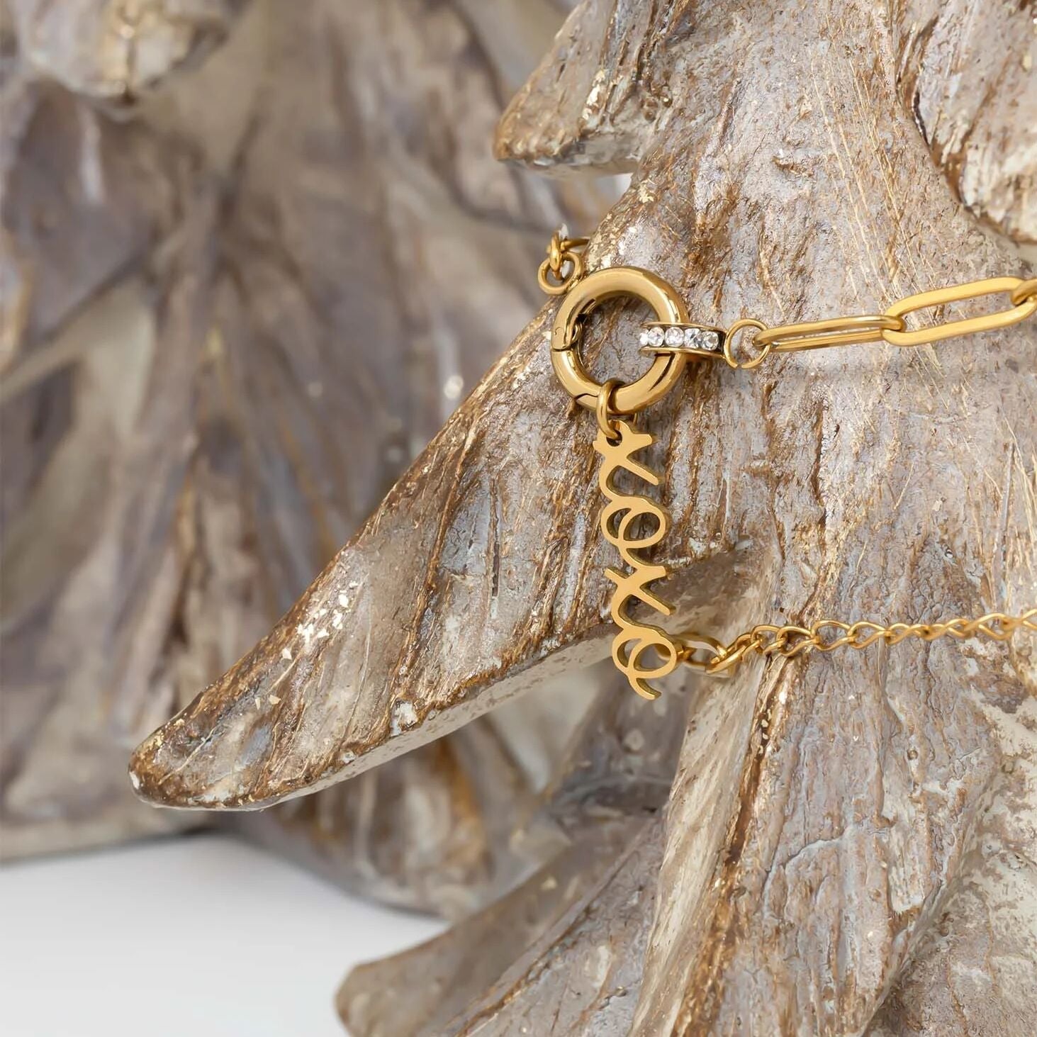 18K Gold PVD Stainless Steel XOXO Charm