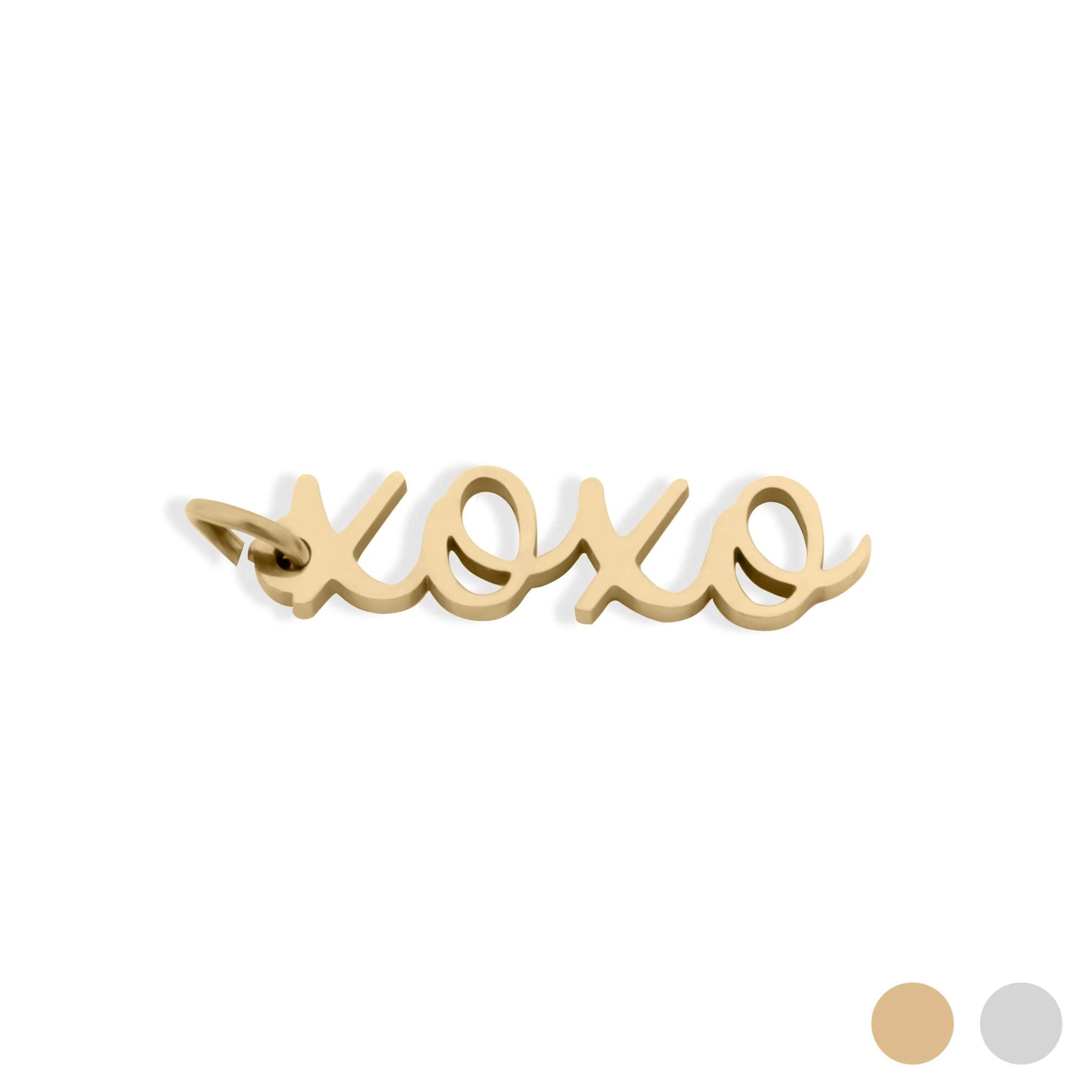 18K Gold PVD Stainless Steel XOXO Charm