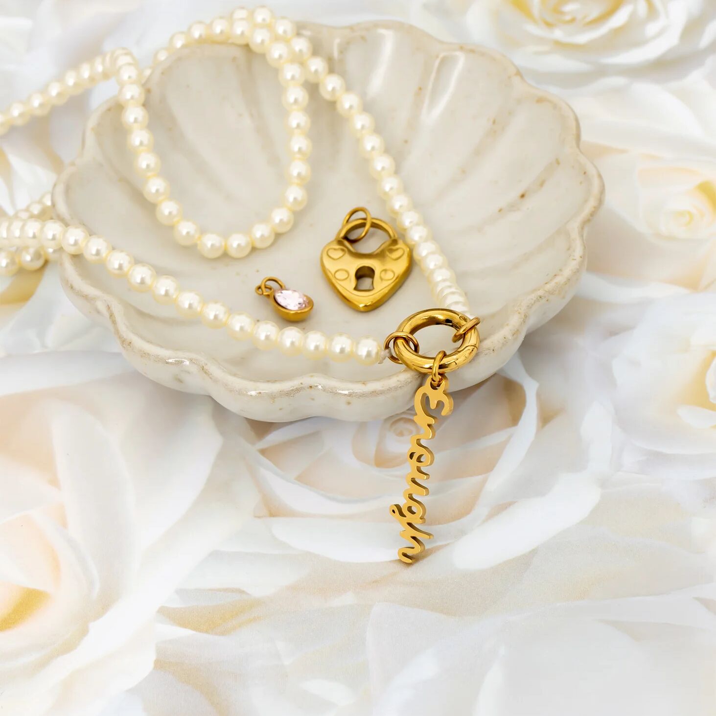 18K Gold PVD Stainless Steel Enough Charm