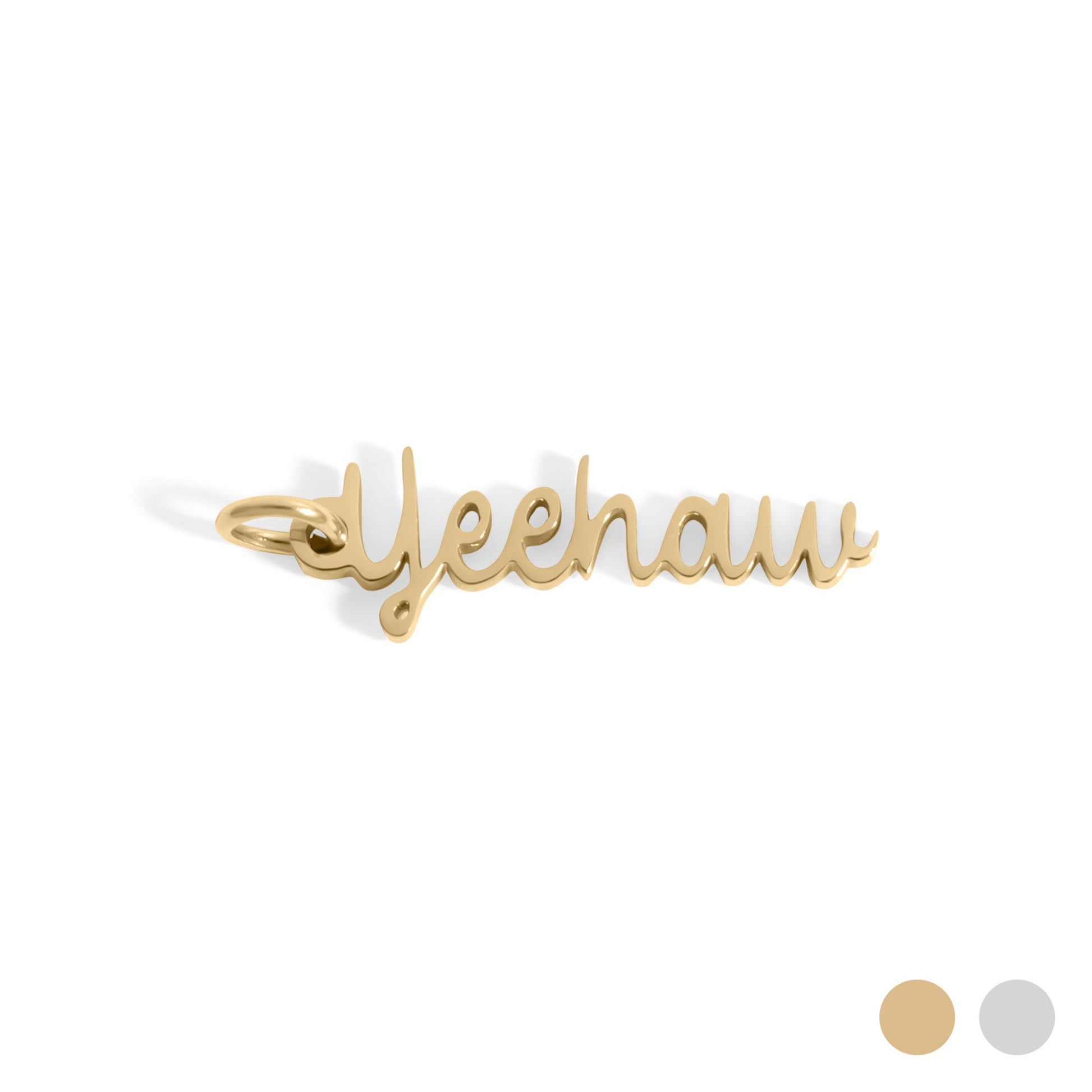 18K Gold PVD Stainless Steel Yeehaw Charm
