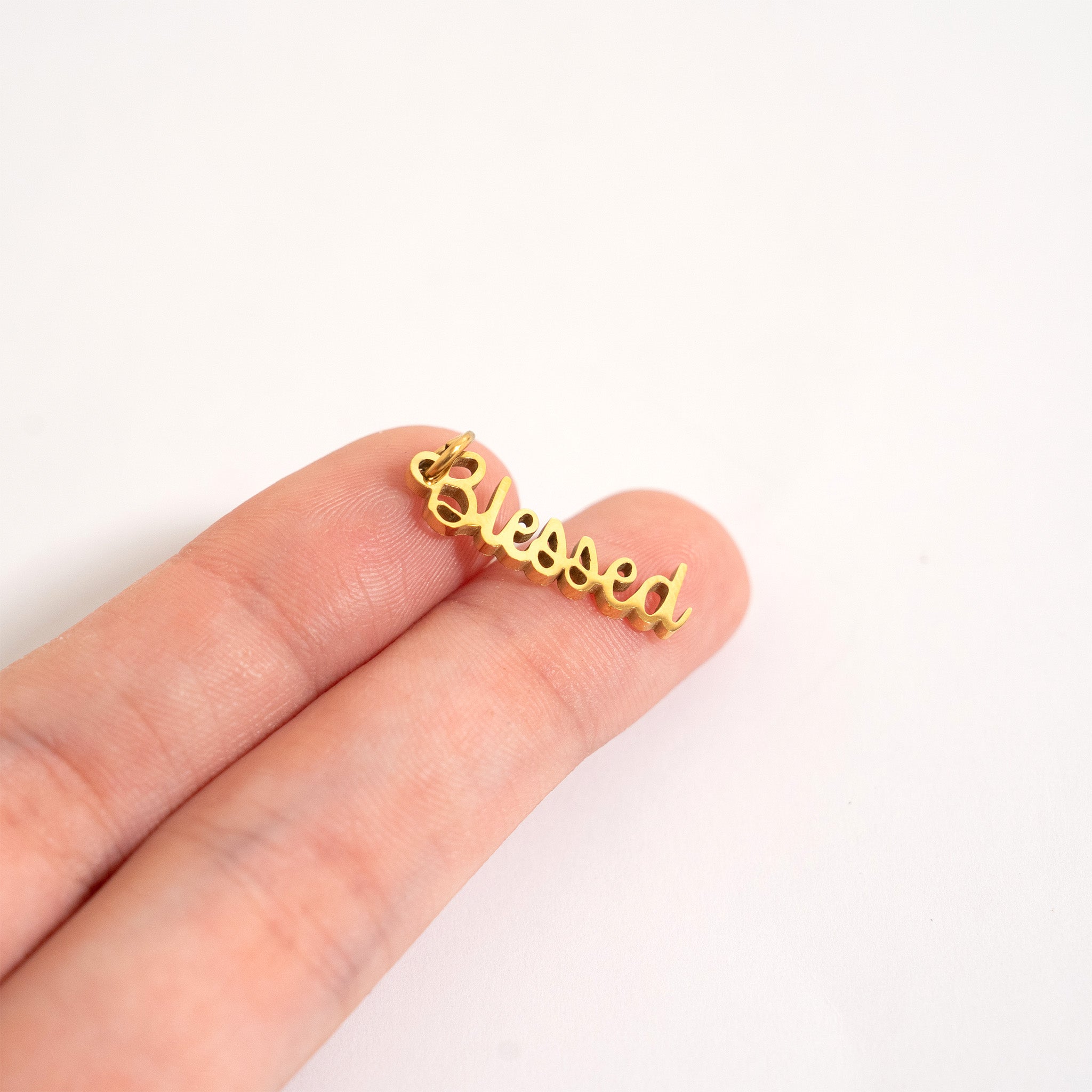 18K Gold PVD Stainless Steel Blessed Charm