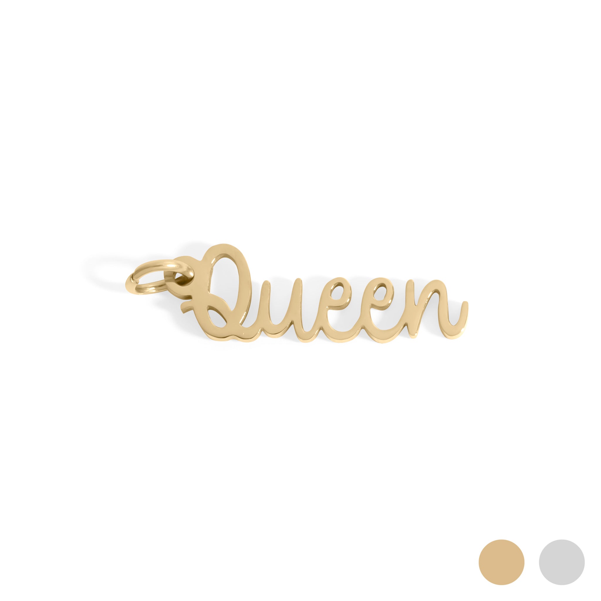 18K Gold PVD Stainless Steel Queen Charm