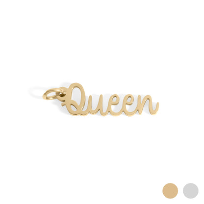 18K Gold PVD Stainless Steel Queen Charm