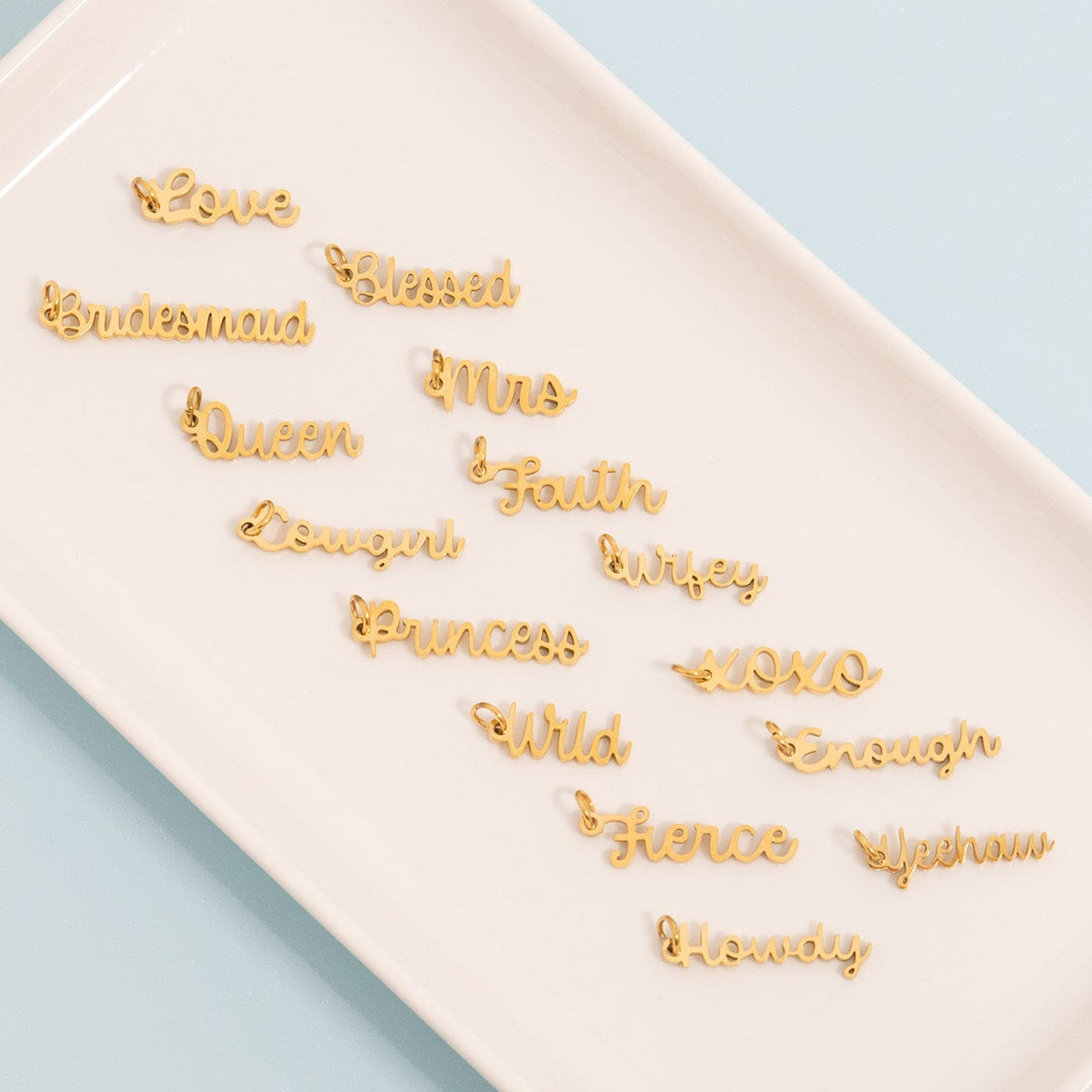 18K Gold PVD Stainless Steel Bridesmaid Charm