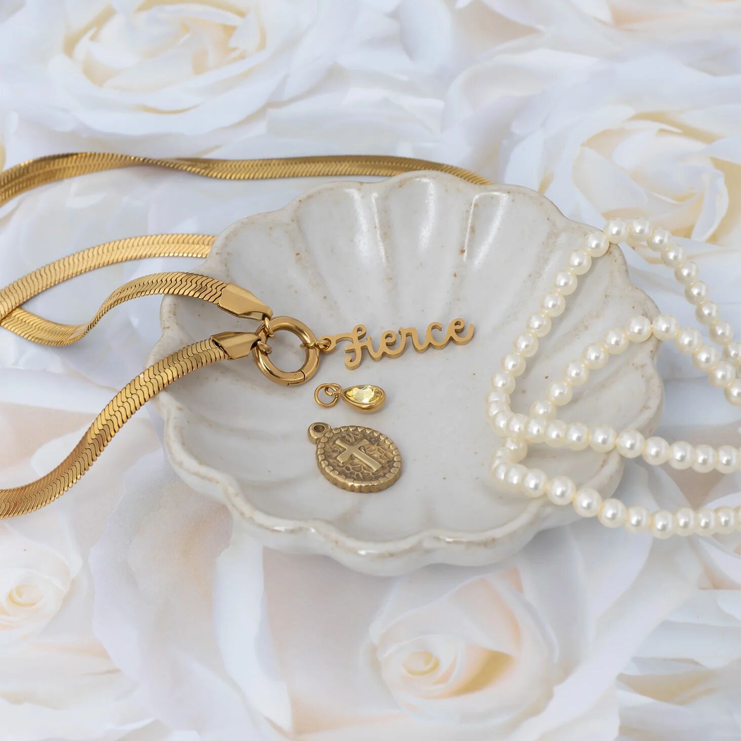 18K Gold Stainless Steel Fierce Charm