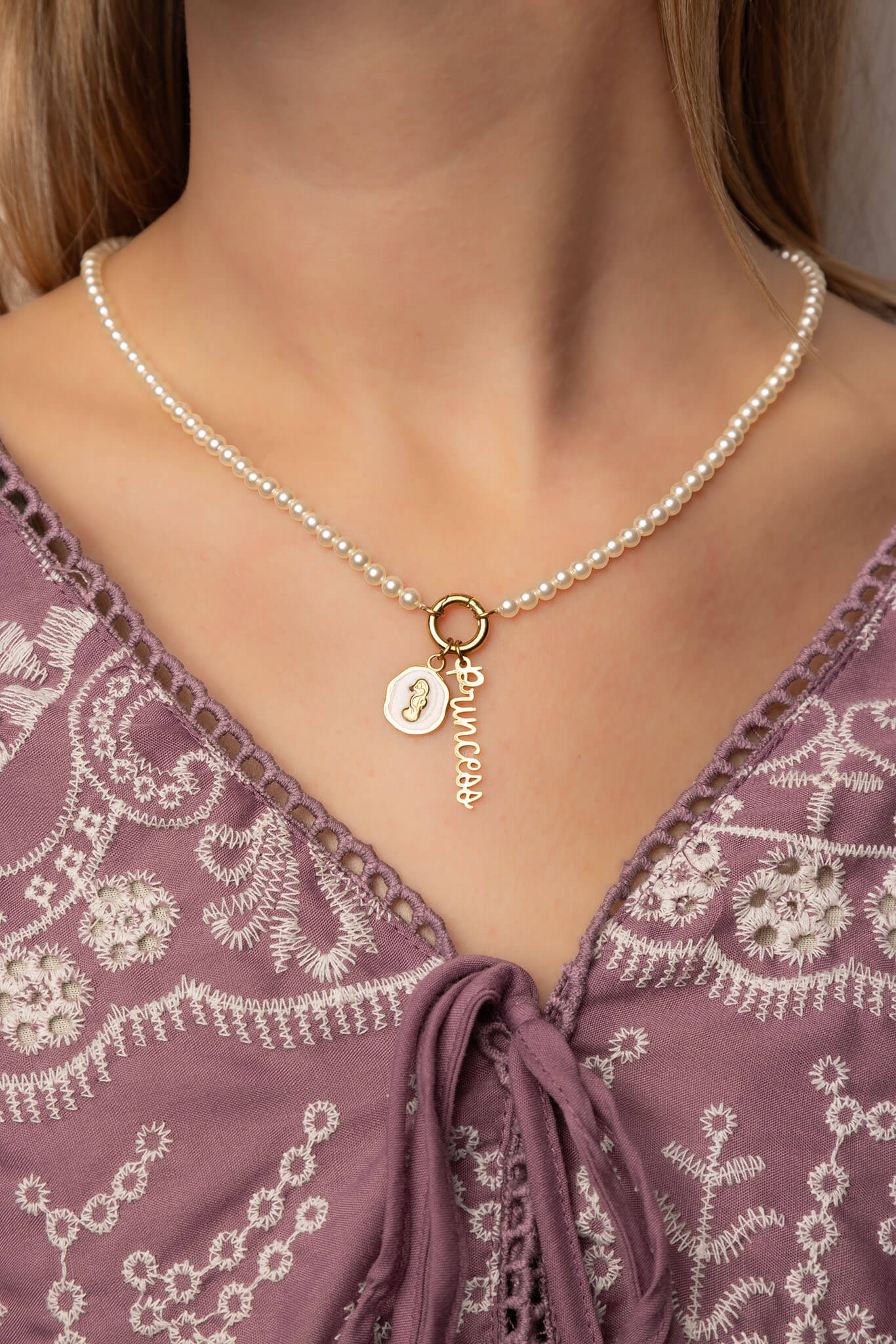 18K Gold Stainless Steel Princess Charm