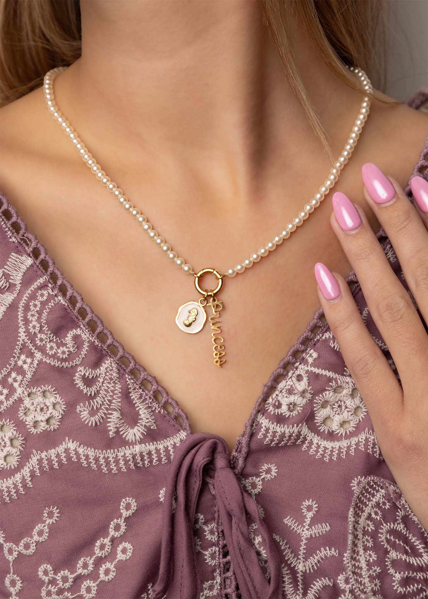 18K Gold Stainless Steel Princess Charm