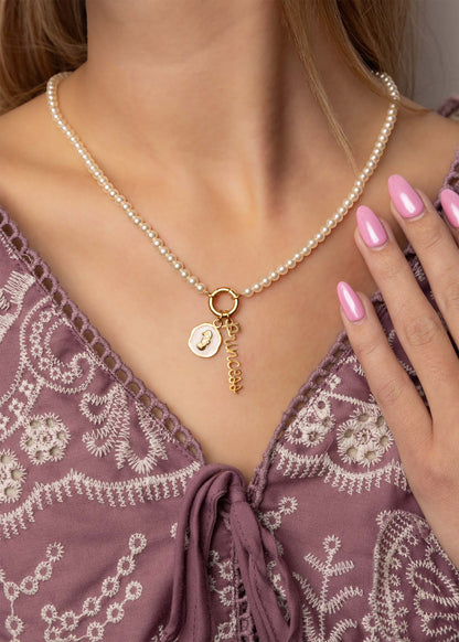 18K Gold Stainless Steel Princess Charm