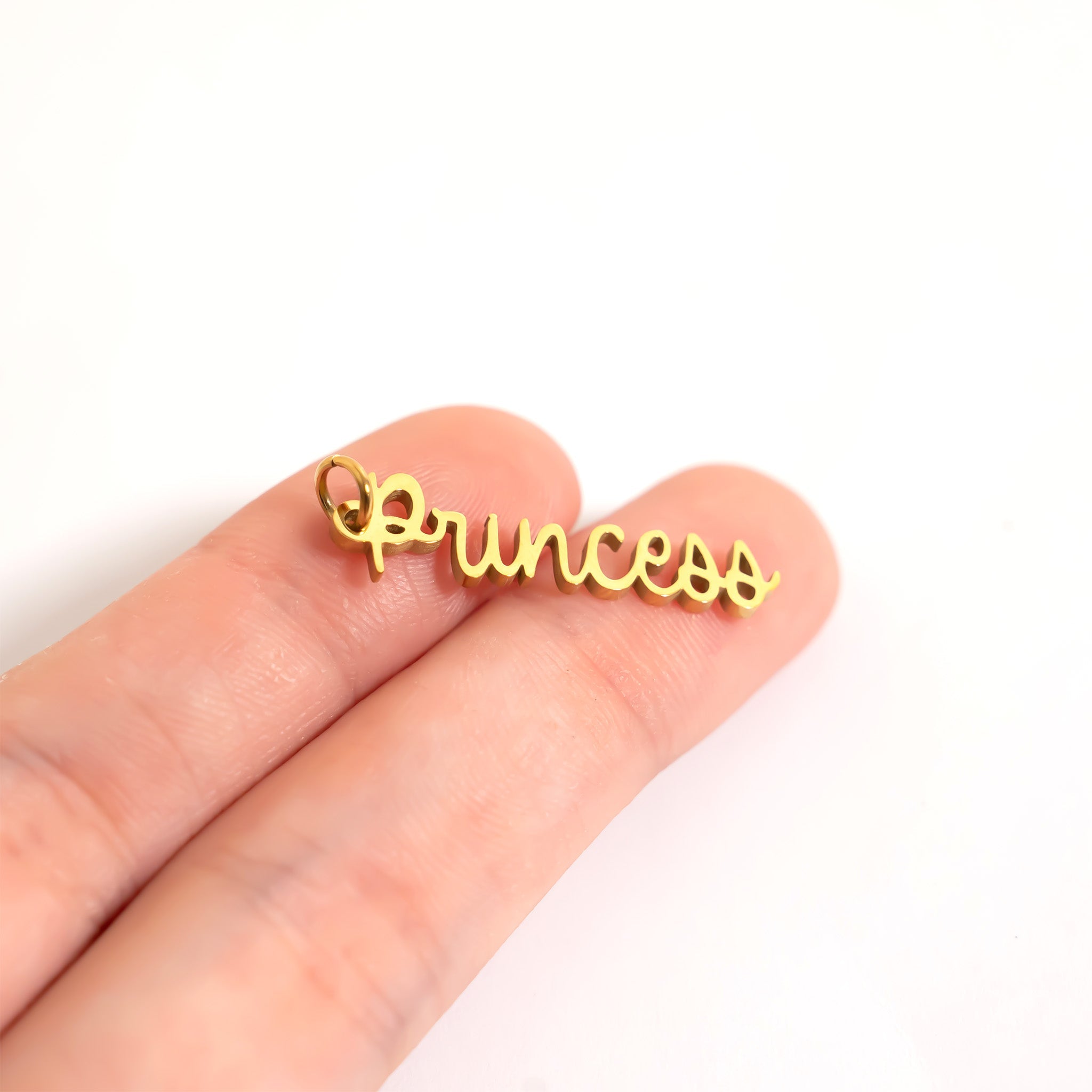 18K Gold Stainless Steel Princess Charm