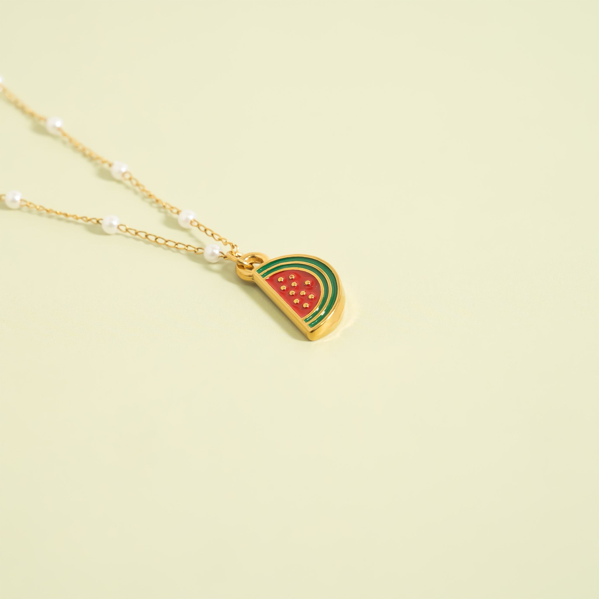 18K Gold Stainless Steel Watermelon Charm