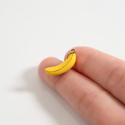18K Gold Stainless Steel Banana Charm