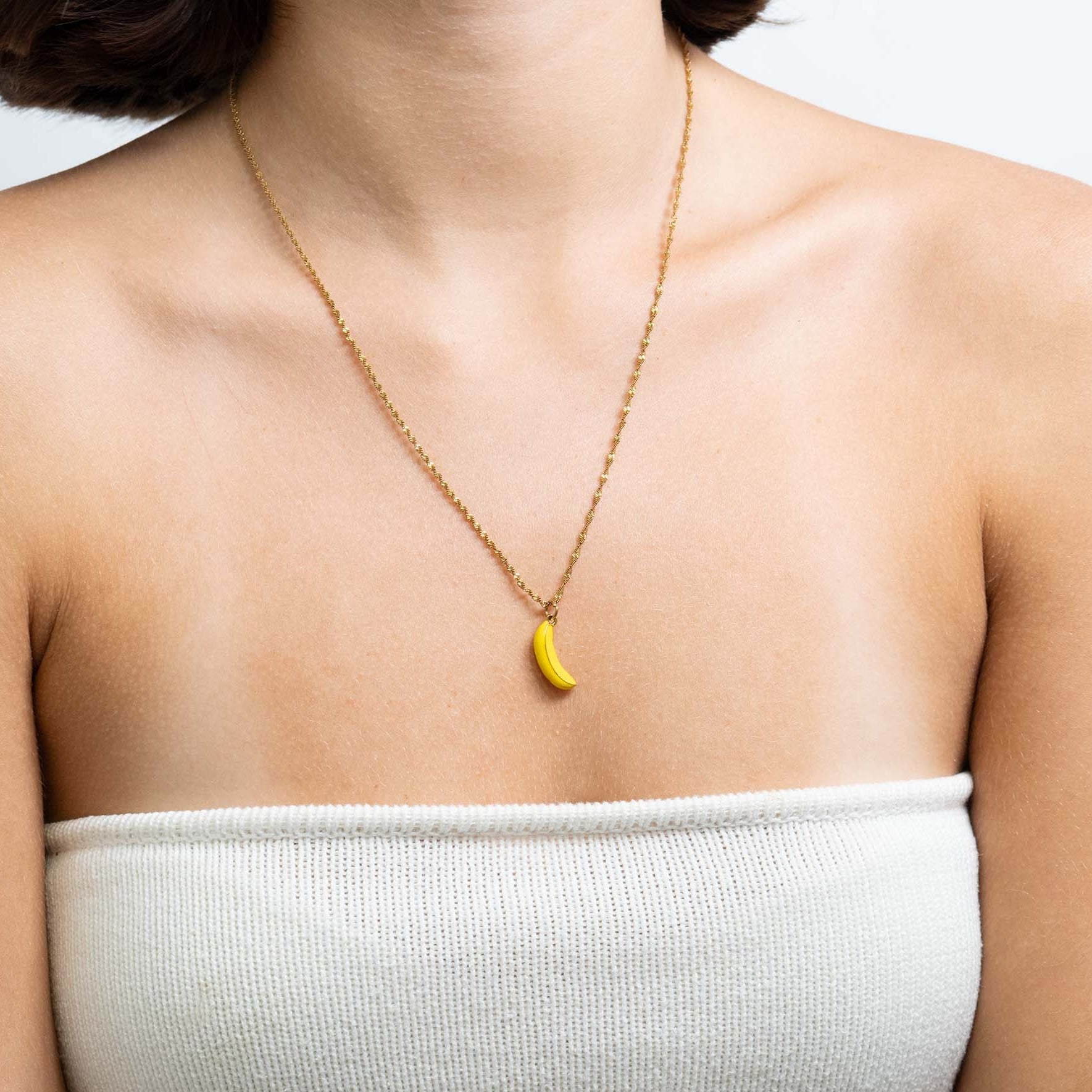 18K Gold Stainless Steel Banana Charm