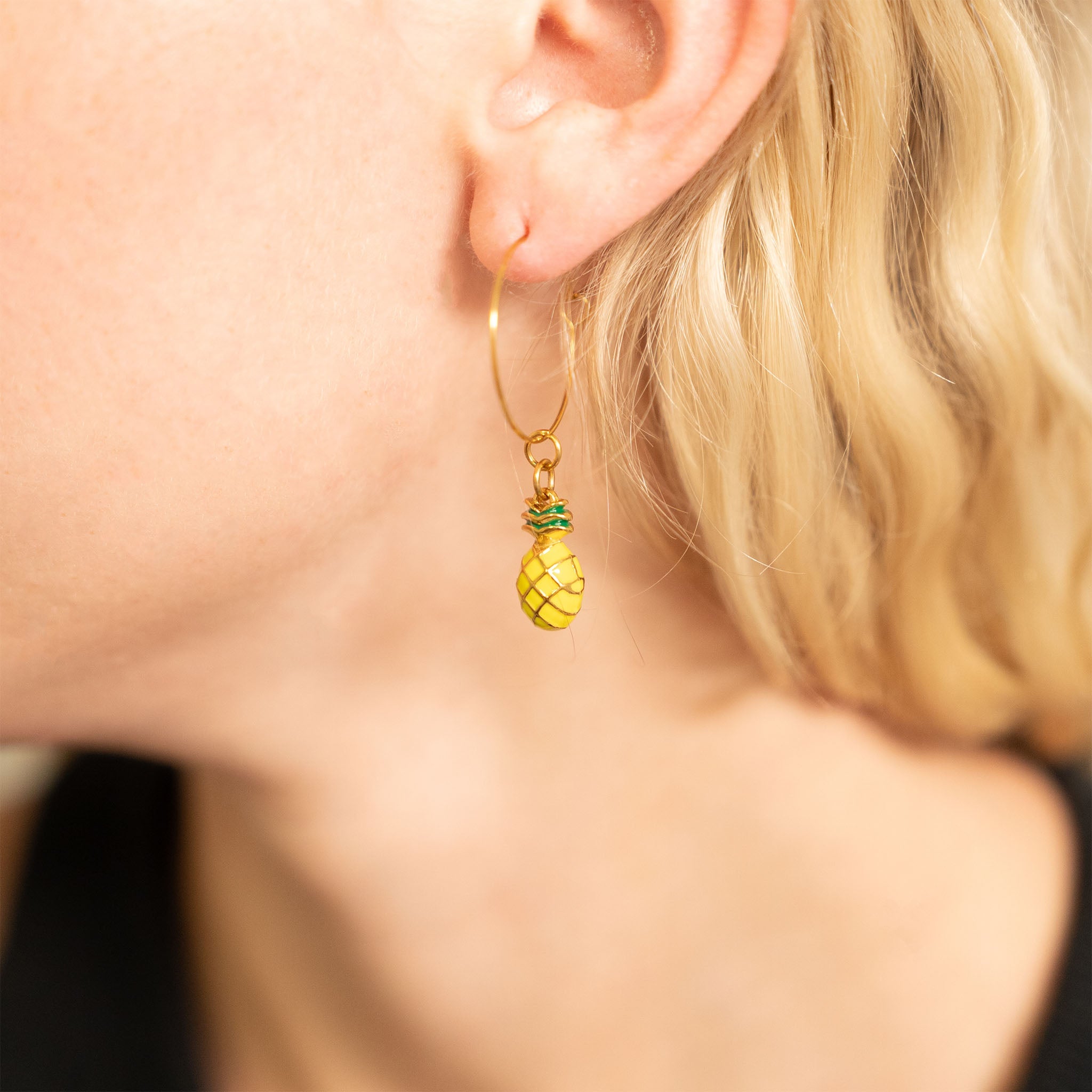 18K Gold Stainless Steel Pineapple Charm