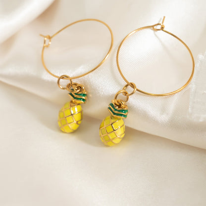 18K Gold Stainless Steel Pineapple Charm