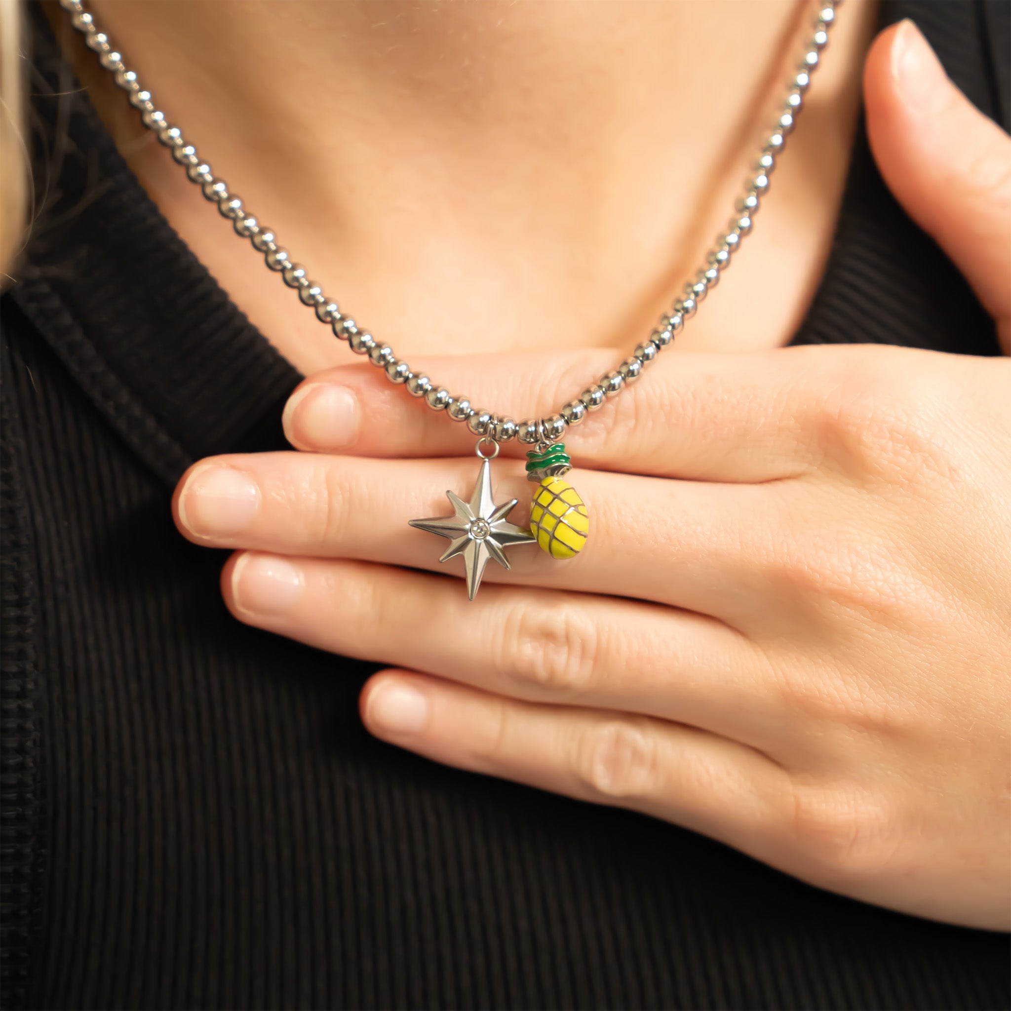 18K Gold Stainless Steel Pineapple Charm