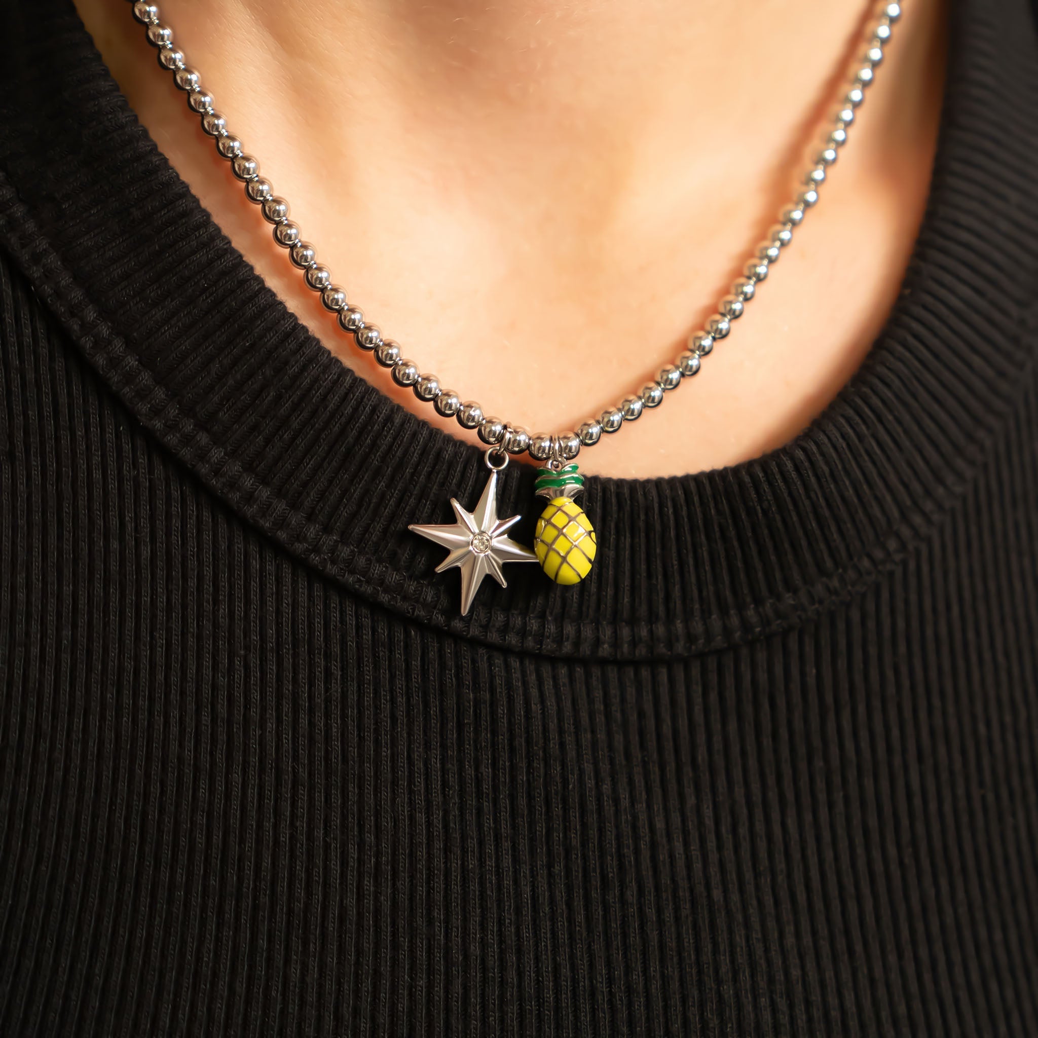 18K Gold Stainless Steel Pineapple Charm