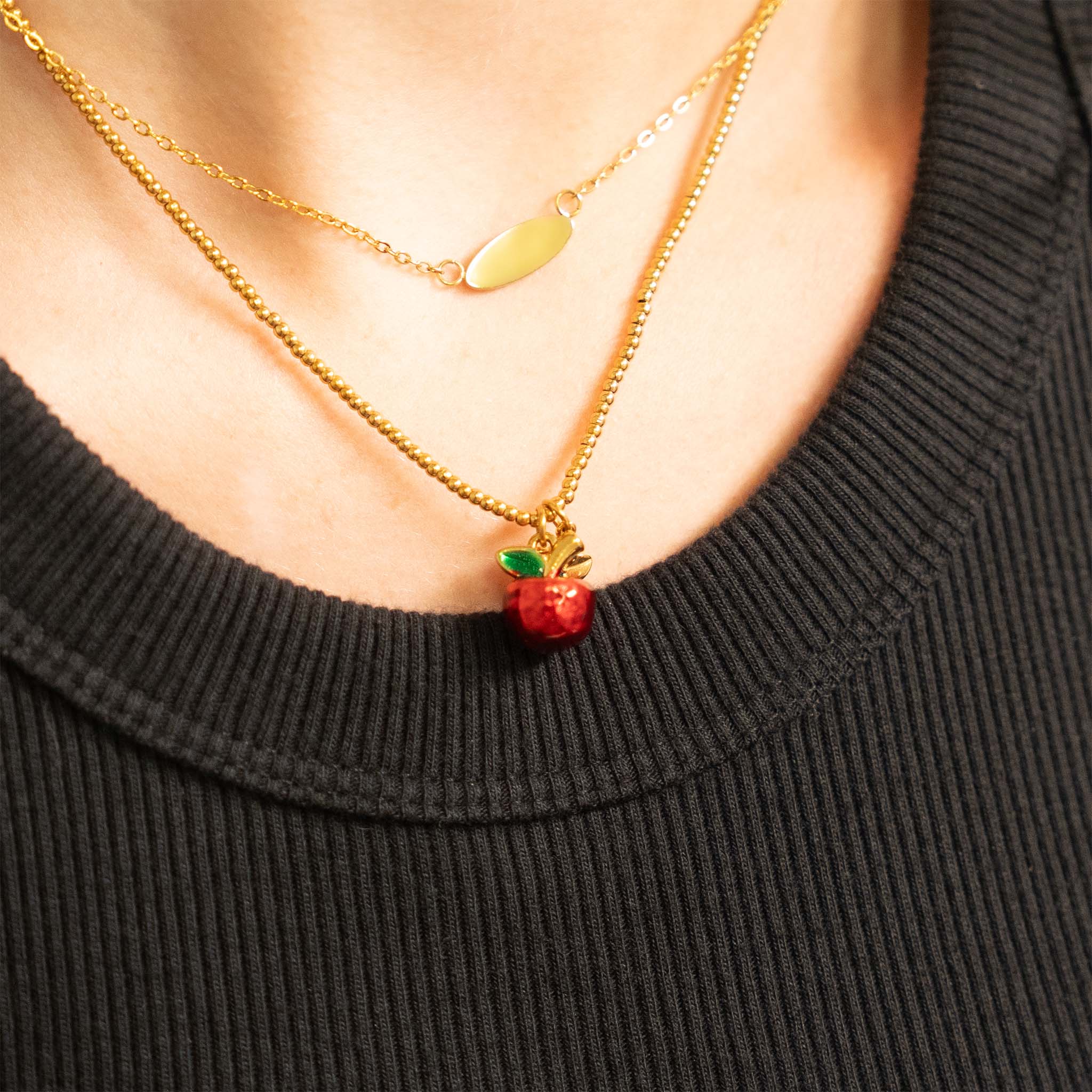 18K Gold Stainless Steel Apple Charm