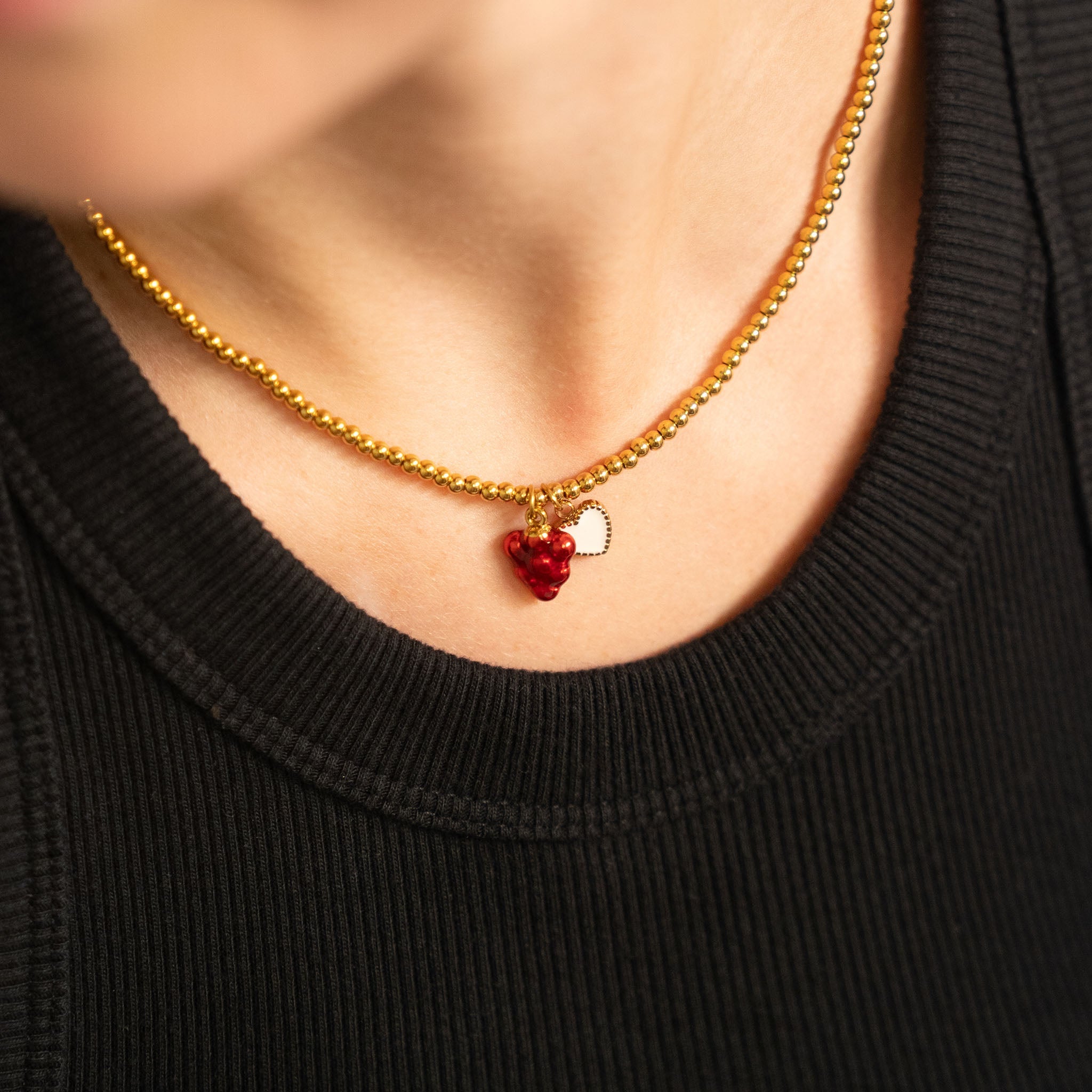 18K Gold Stainless Steel Raspberry Charm