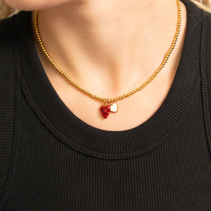 18K Gold Stainless Steel Raspberry Charm