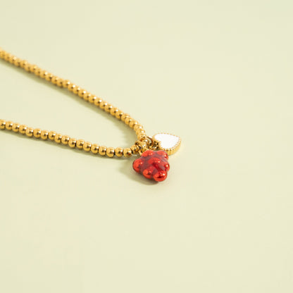 18K Gold Stainless Steel Raspberry Charm