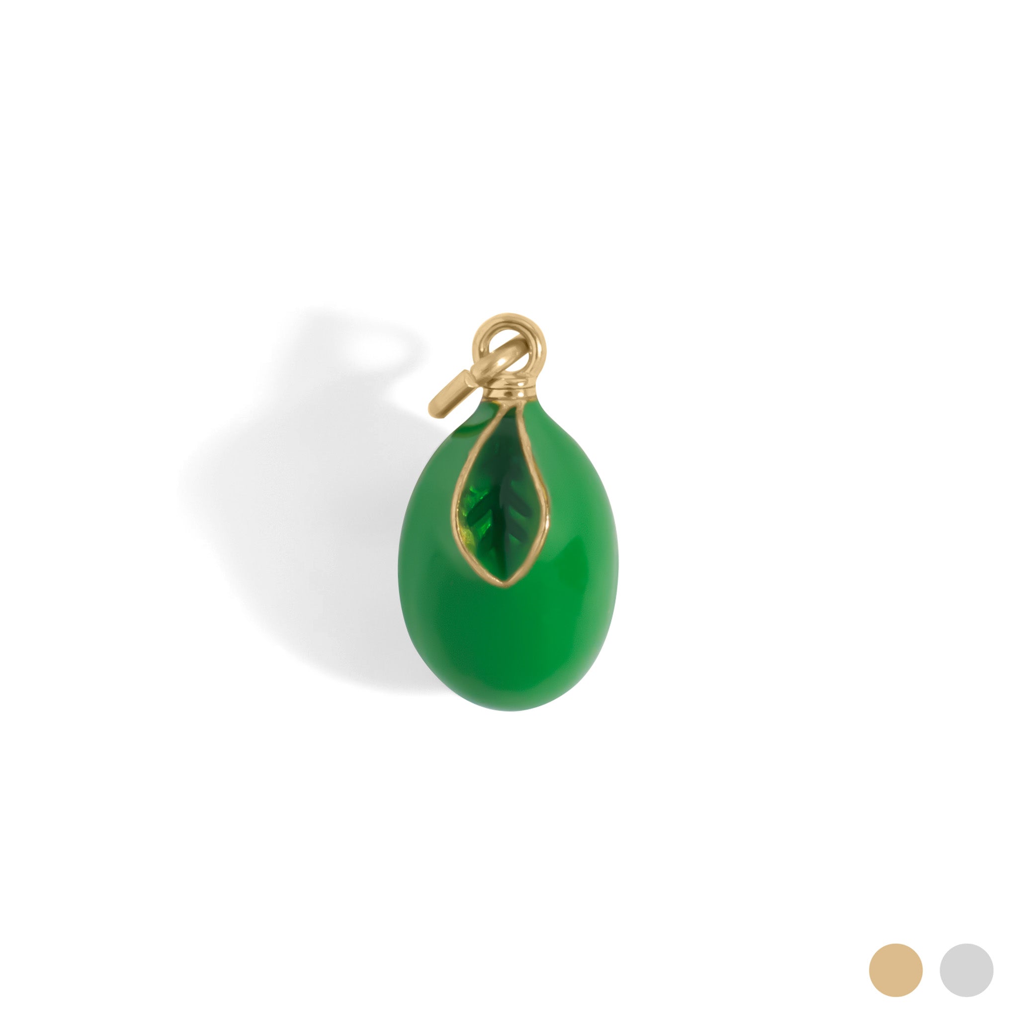 18K Gold Stainless Steel Lime Charm